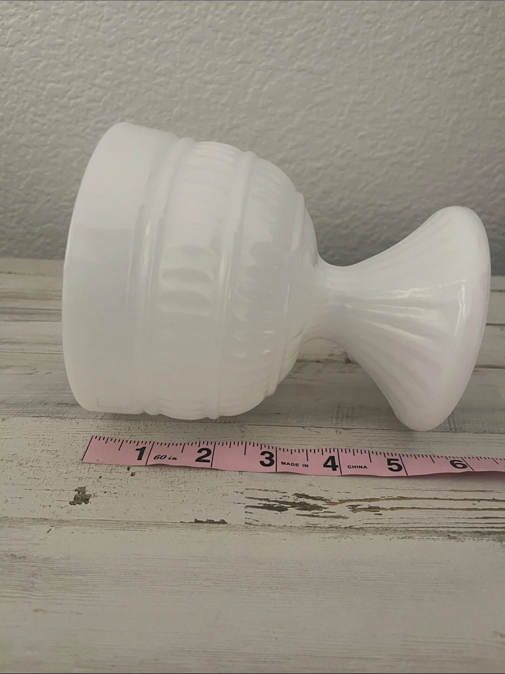 Vintage White Milk Glass Pedestal Goblet Vase